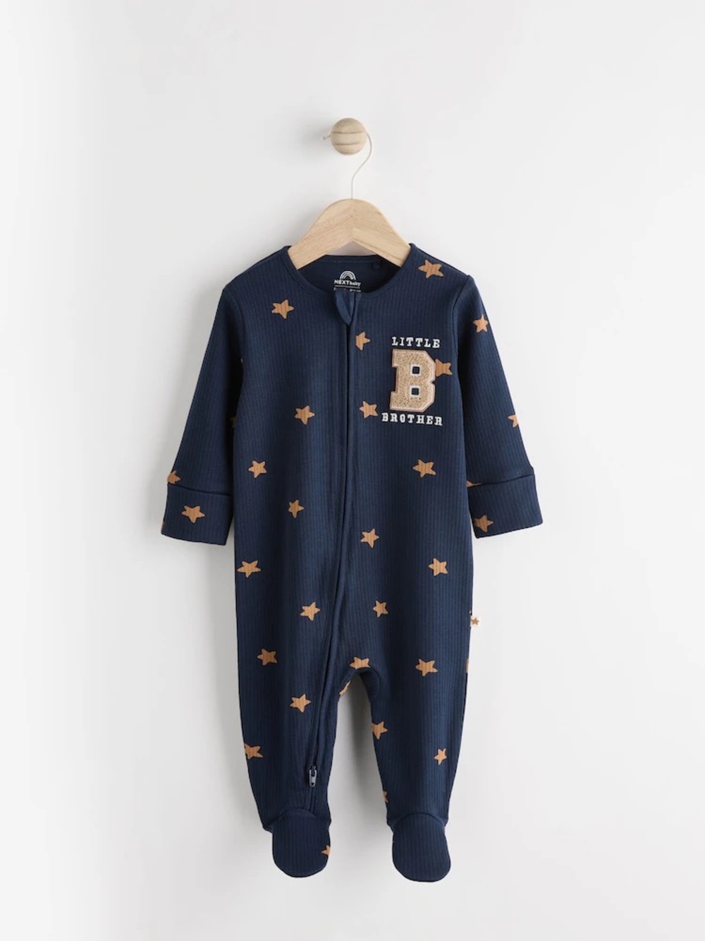 Rare Next Little Brother Navy Star Footed One-Piece Pajamas BNWT 1 Month
